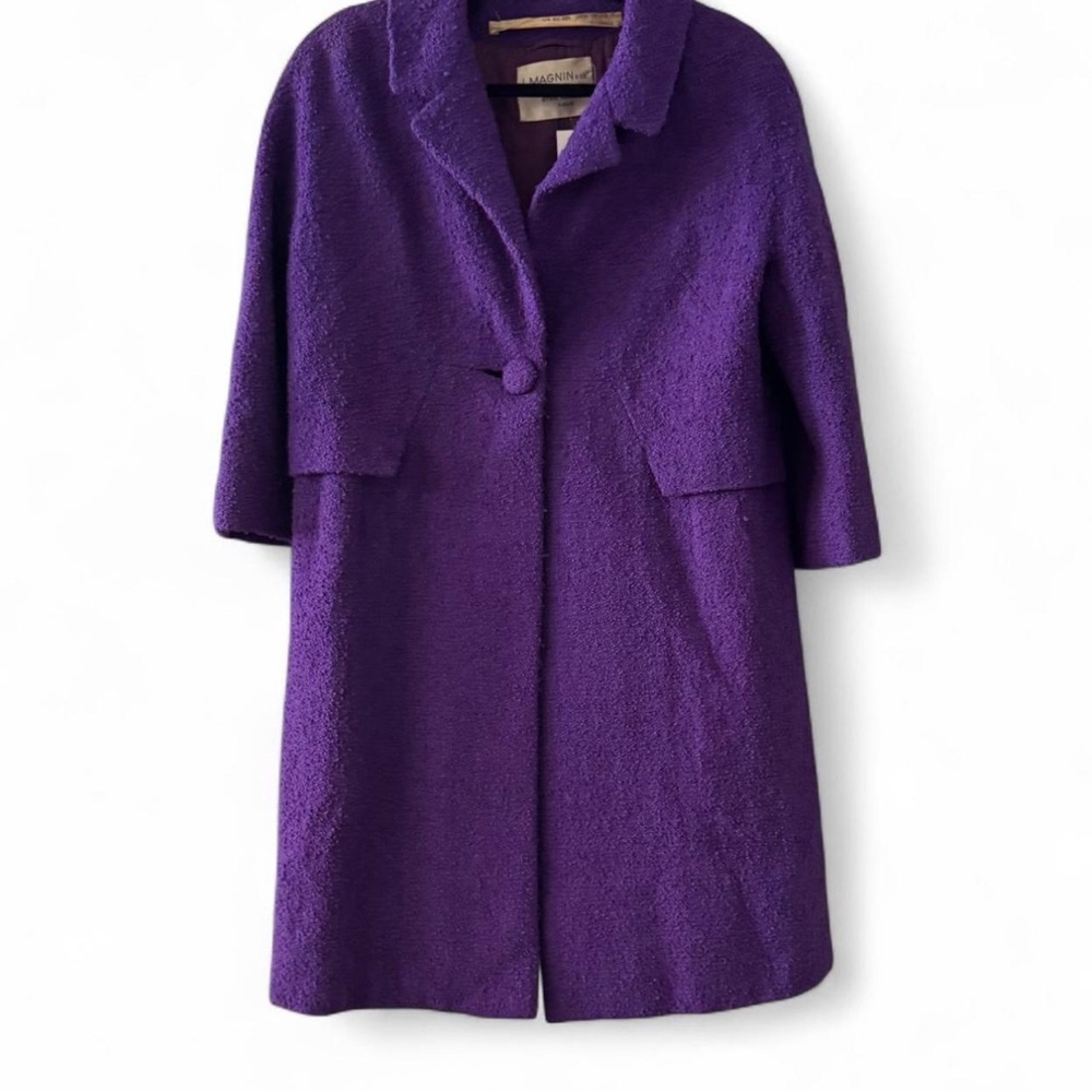 Vintage I Magnin & Co Sybil Connolly Dublin Wool Coat Autumn Violet size 10